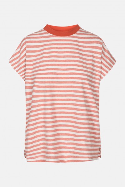 MELA Madhu Damen T-Shirt Thin Stripes Terracotta Gestreift Orange MELA Madhu Damen T-Shirt Thin Stripes Terracotta Gestreift Orange