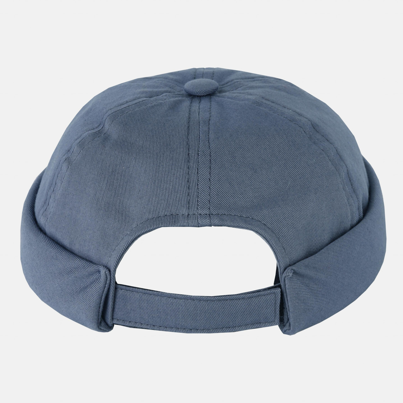 Hanseheld Docker Cap Baumwolle Blau Grau Kurz Flach Fischermütze