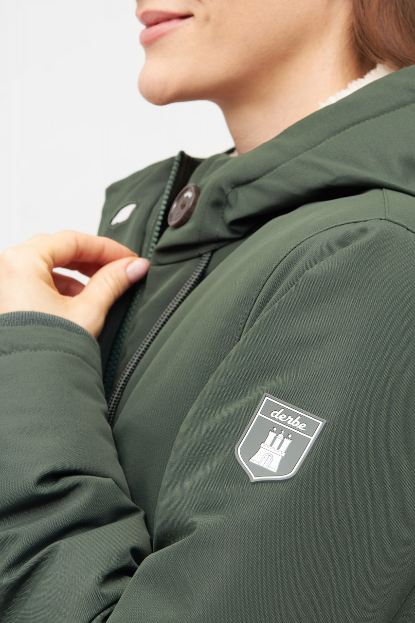 Derbe Winterjacke Friese Festholm Damen Dunkelgrün