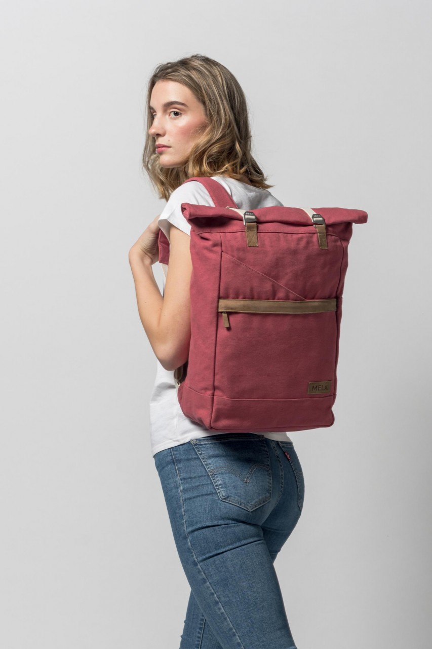 MELA Rucksack Ansvar I Altrosa Baumwolle GOTS Fairtrade