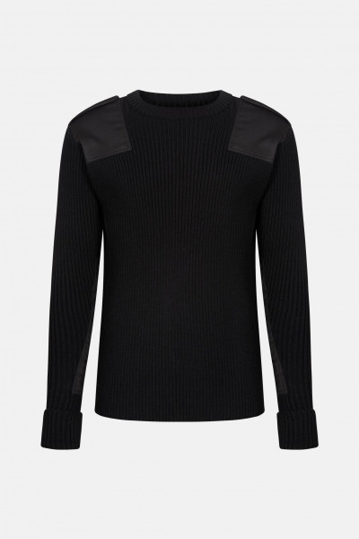 Elbe Troyer Uniform Pullover Rippstrick Schwarz