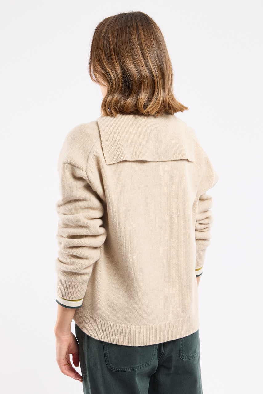 Armor Lux Pullover Pull Vareuse Damen Troyer Beige Irish Cream Matrosenkragen