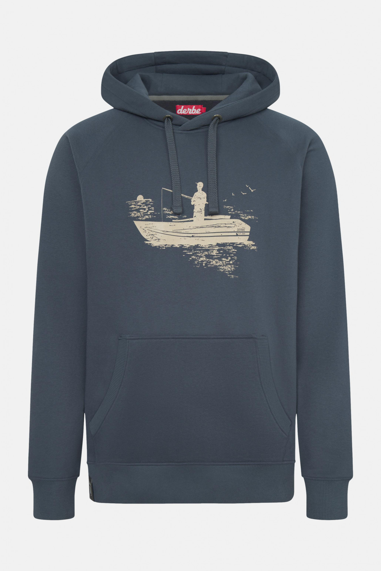 Derbe Hoodie Angler Herren Blau Pullover GOTS