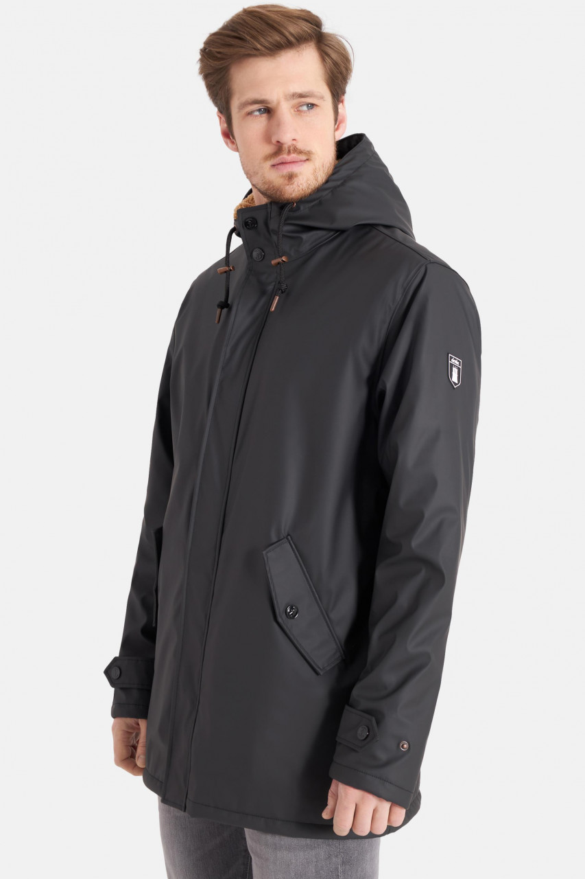 Derbe Trekholm Herren Regenjacke Phantom Caramel Schwarz Gefüttert