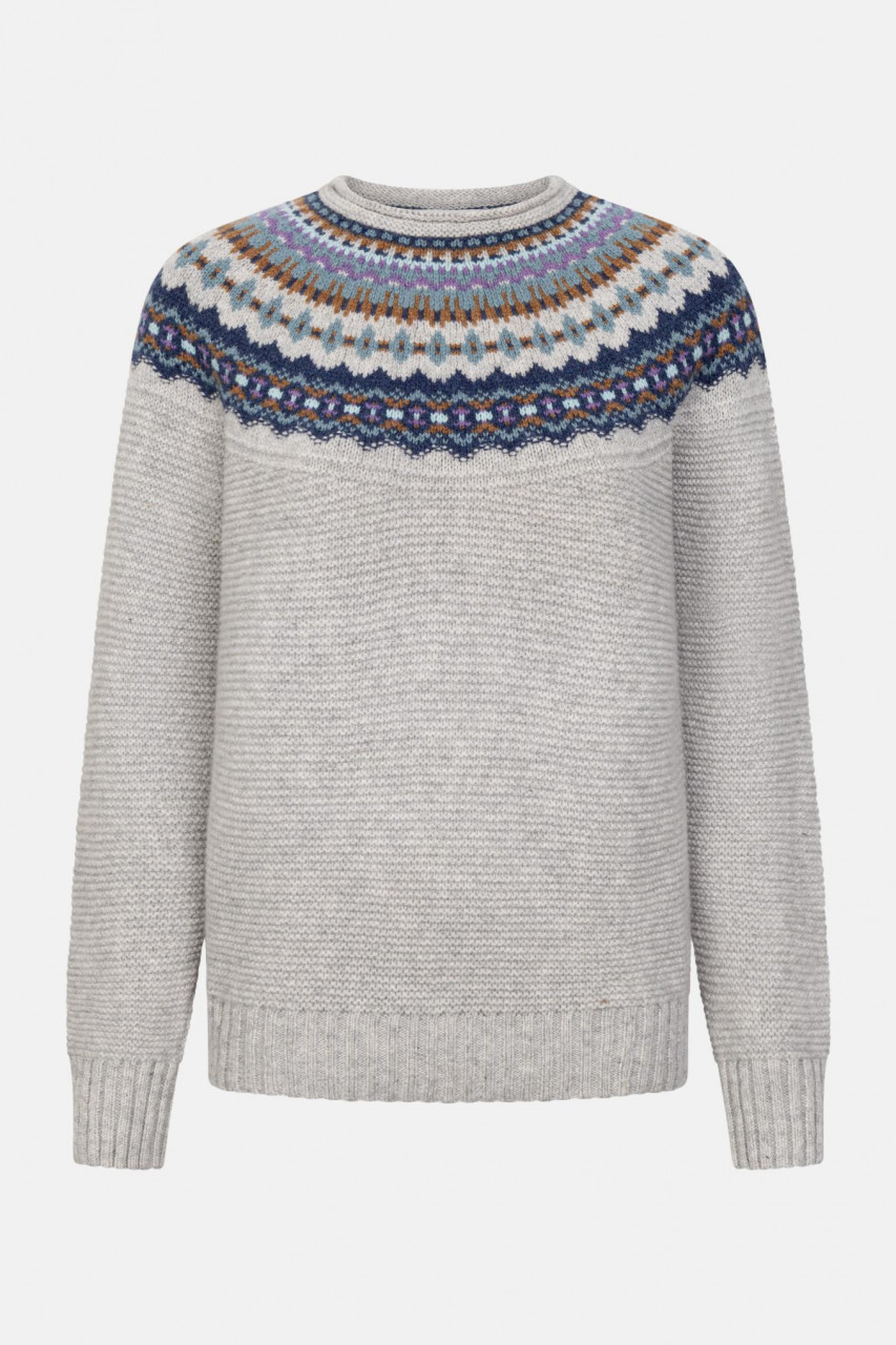 ERIBÉ Pullover Stoneybrek Damen Blau Grau Fairisle