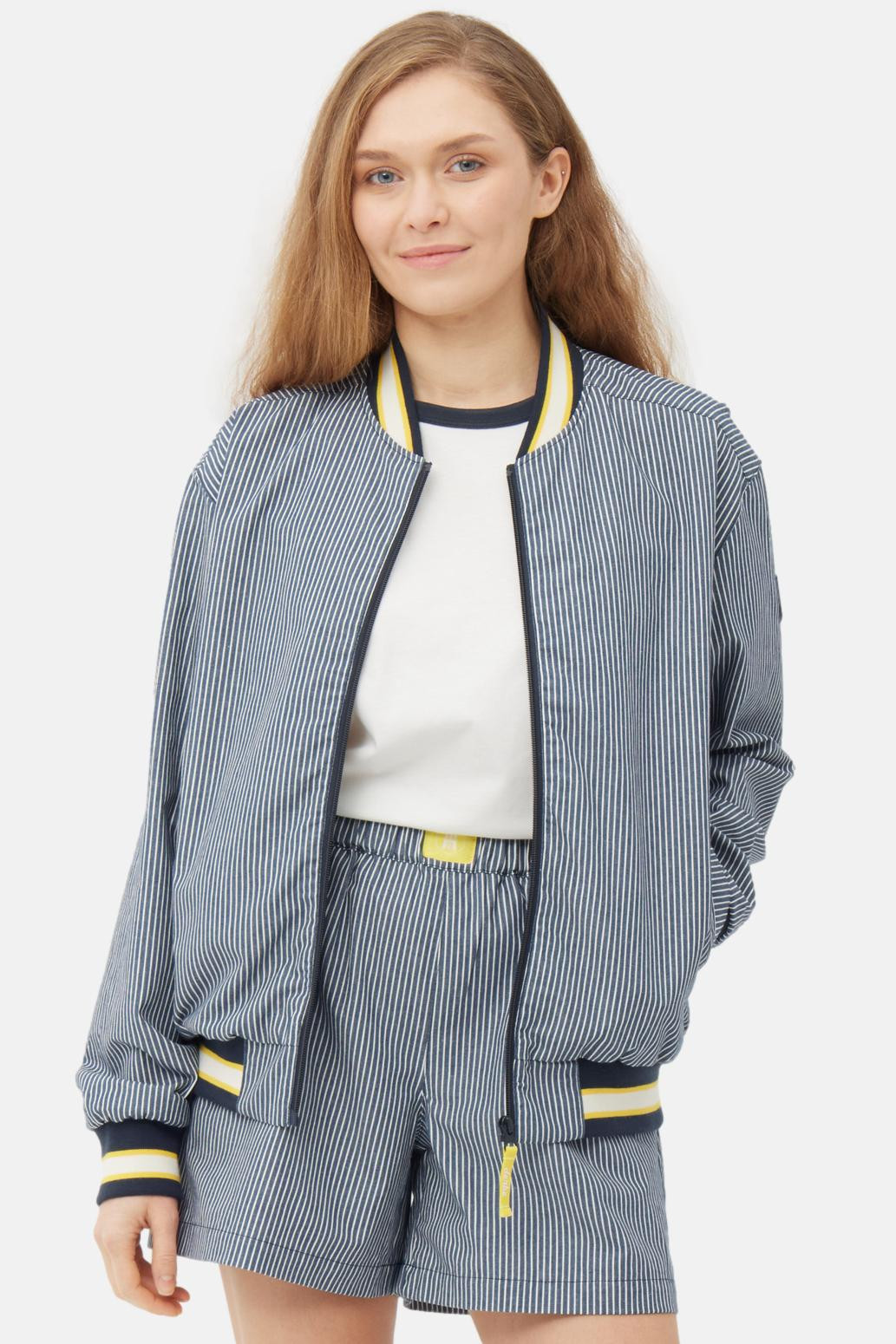 Derbe Bomberjacke Fishers Blousby Damen Blau Weiß Gestreift Blouson