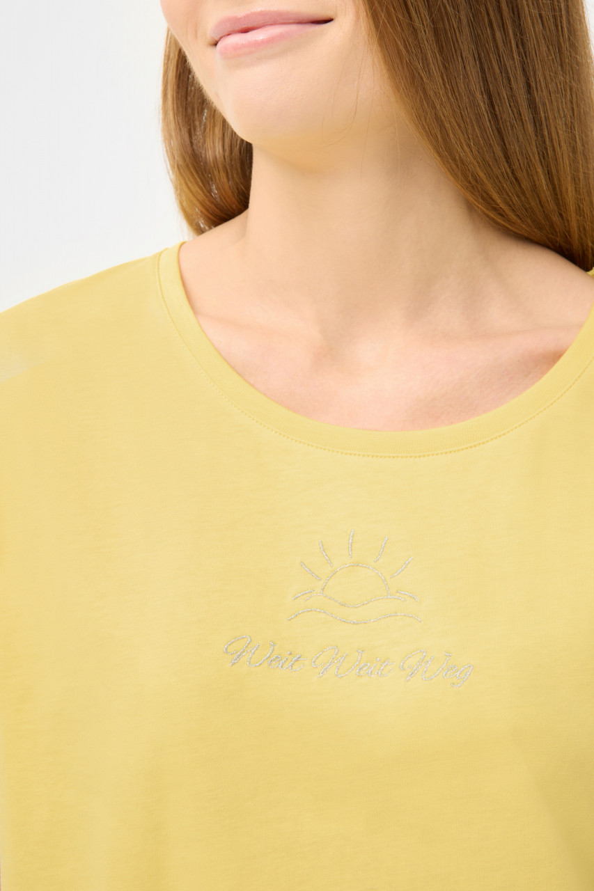 Derbe T-Shirt Weit Weg Damen Gelb GOTS Organic