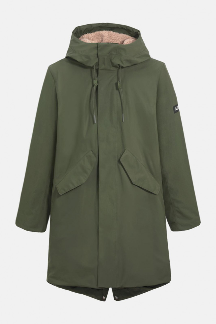Aigle Winterjacke Herren Oliv Grün Parka 2-lagig