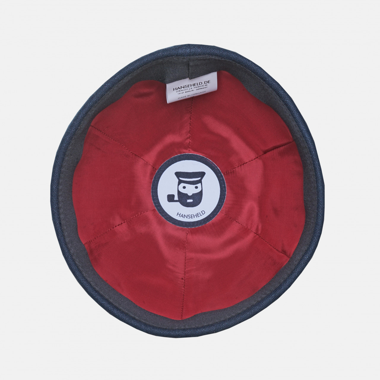 Hanseheld Docker Cap Leinen Blau Kurz Flach Segler Sailor Cap