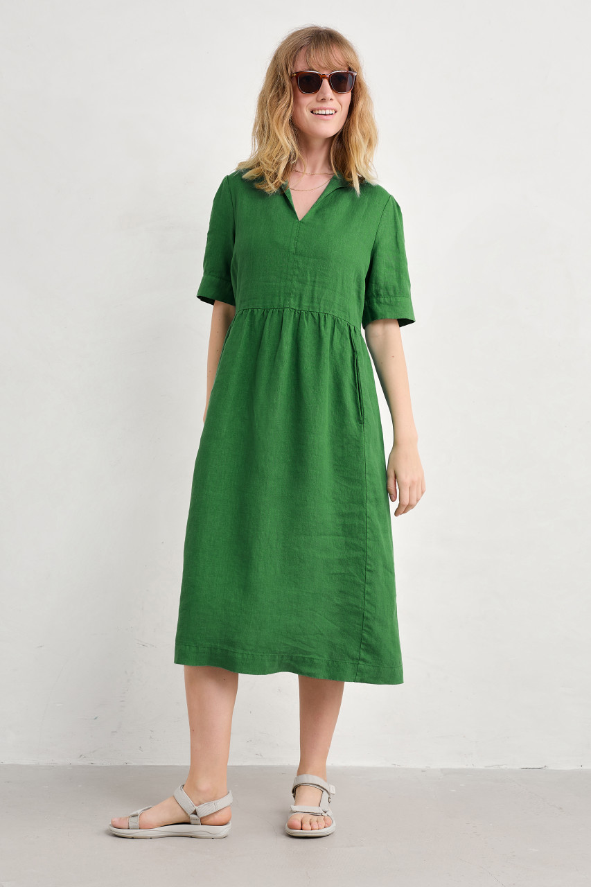 Seasalt Kleid Fen Violet Damen Grün Leinen Fischer