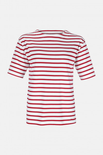 Streifenshirt Kurzarm Rot für Damen von modAS