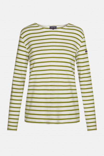 Armor Lux Lesconil Weiß Oliv Grün Damen Streifenshirt Nature Green Moss