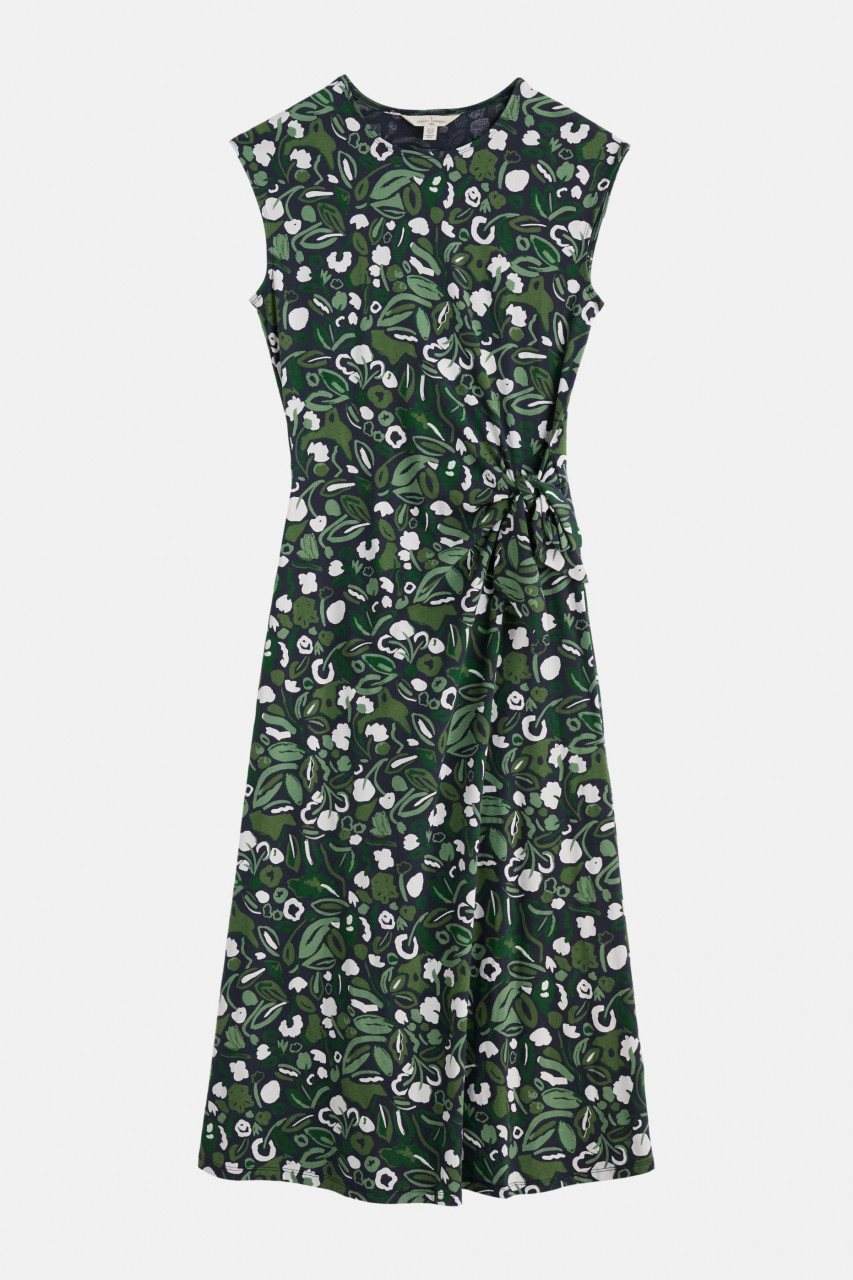 Kleid Fettling Oliv Grün Blätter und Blüten für Damen von Seasalt Cornwall