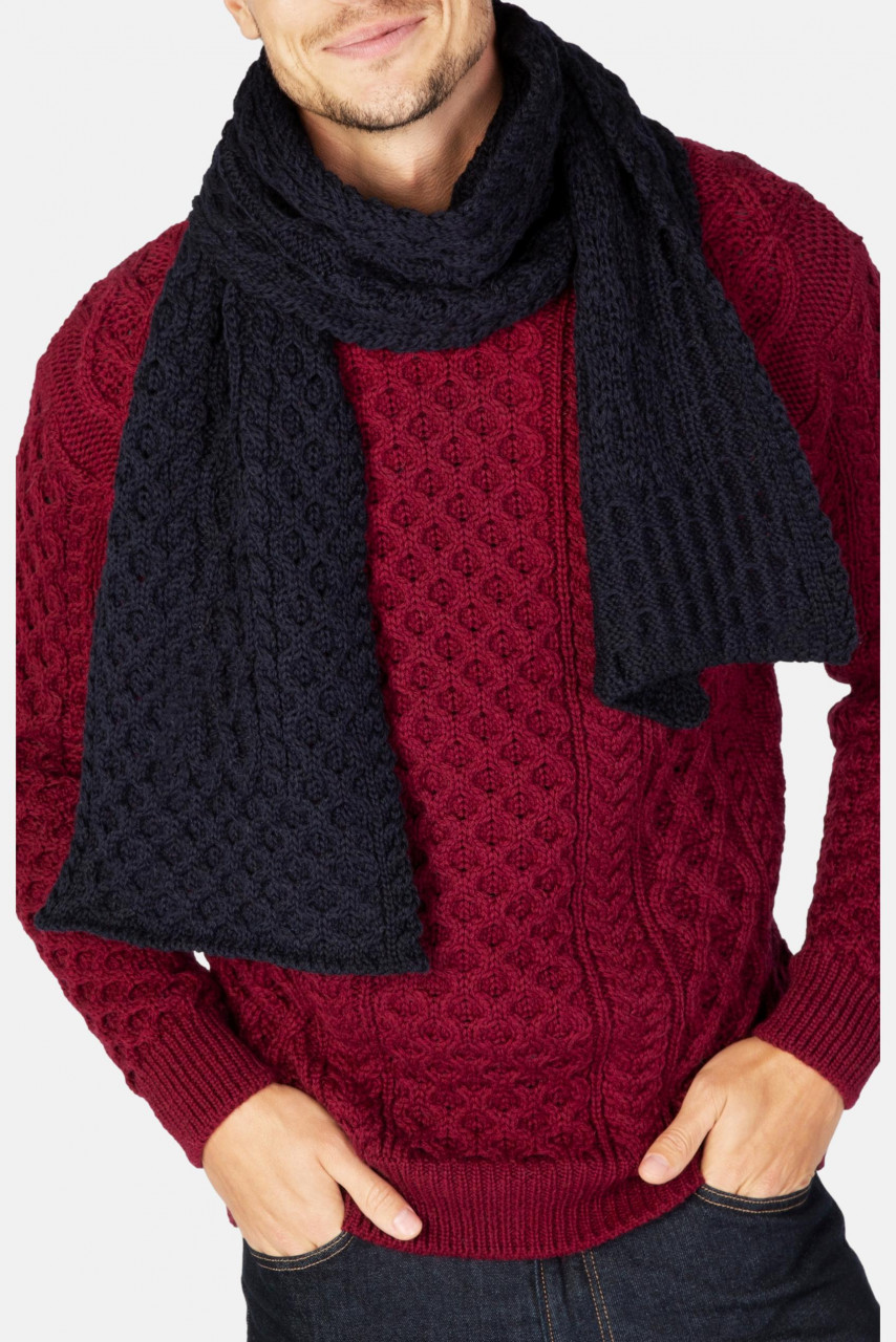 IrelandsEye Aran Scarf Schal Navy Dunkelblau