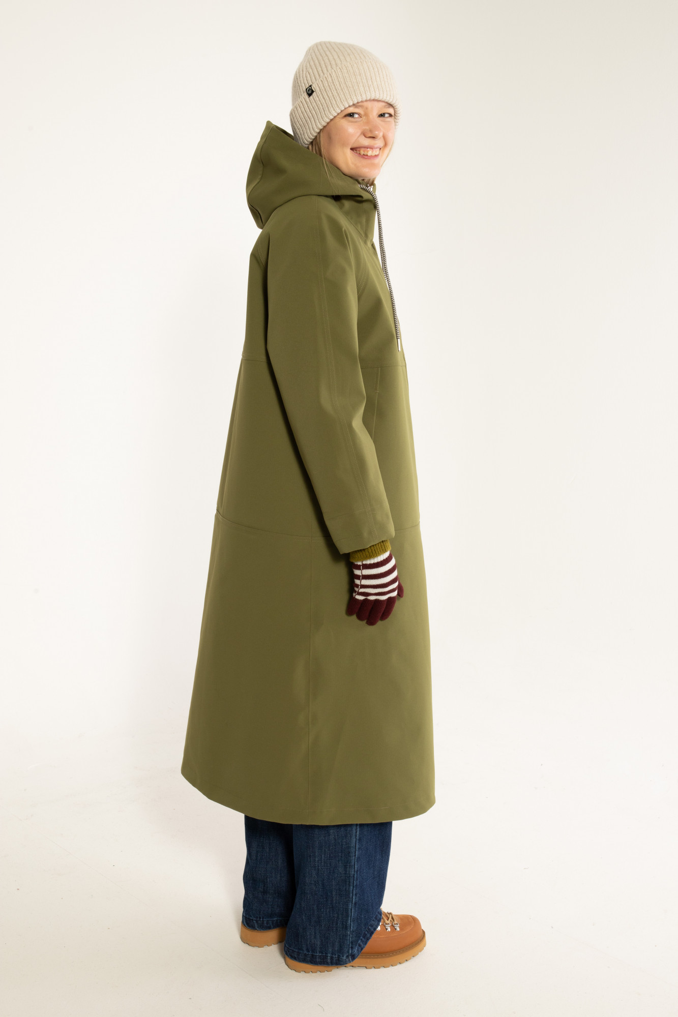 Danefae Wintermantel Daneroyal Damen Oliv Grün Regenjacke Steppjacke