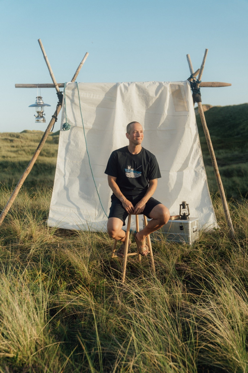 LAKOR T-Shirt Fishing Vessel Herren Blau Schiff Kutter