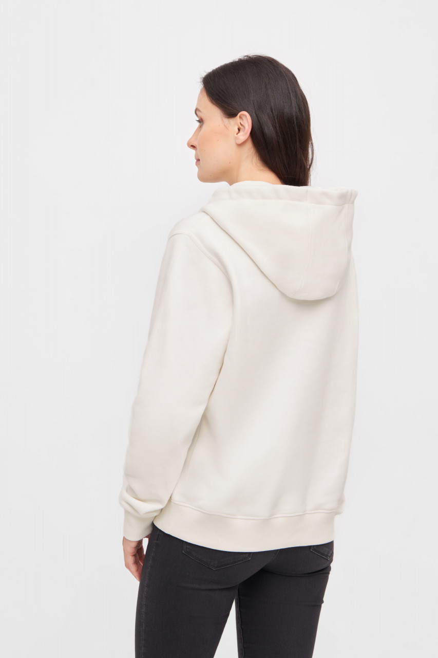 Derbe Hoodie Moinmoin Damen Weiß Kapuzenpullover GOTS