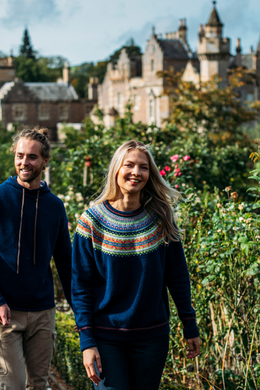 ERIBÉ Pullover Alpine Breeze Damen Blau Fairisle