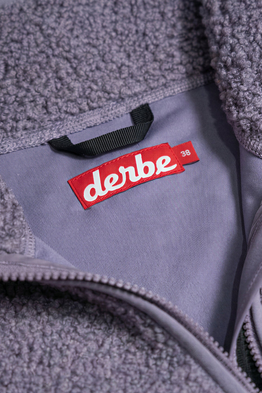 Derbe Damen Fleecejacke Kuschelby Lila Grau Teddy