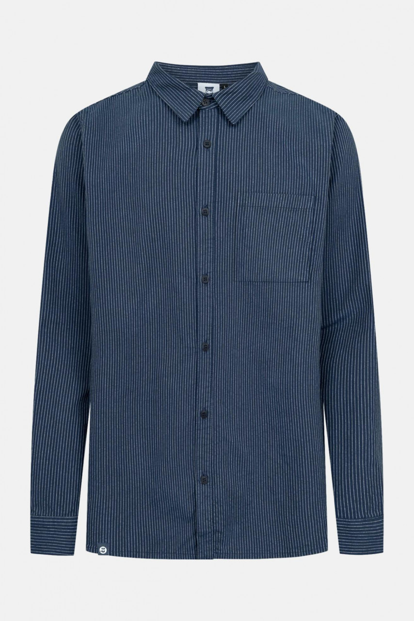 Hanseheld Schnieker Fischer Hemd Herren Blau Weiß Gestreift Fischerhemd GOTS Organic