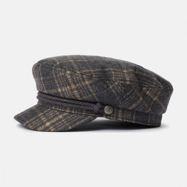 Brixton Fiddler Cap Grey Lion Grau Braun Elbsegler Kariert