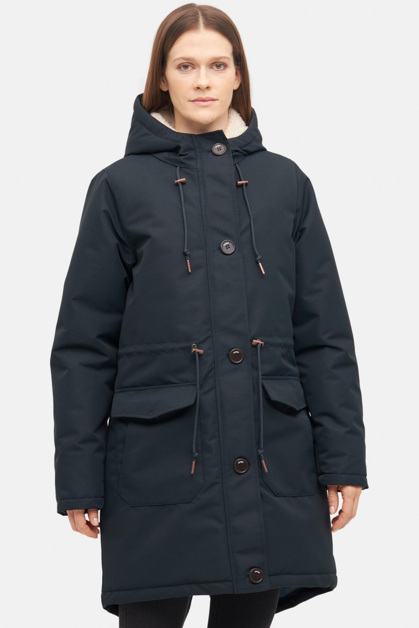 Derbe Winterjacke Festholm Damen Dunkelblau