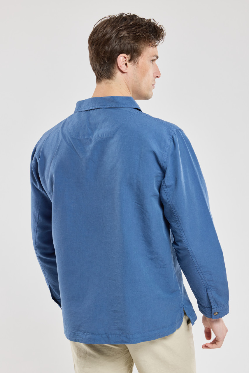 Armor Lux Leinenhemd Fischerhemd Vareuse Leinen Blau Heritage
