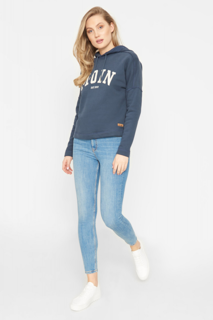 Derbe Moin Damen Hoody Kapuzenpullover Navy Dunkelblau