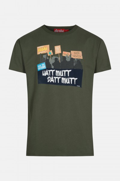 kk Derbe Watt mutt datt mutt Herren T-Shirt Oliv Derbe Watt mutt datt mutt Herren T-Shirt Oliv