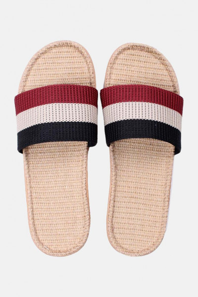 Danefae Sandalen Danelulu Damen Rot Schwarz Bast Badelatschen