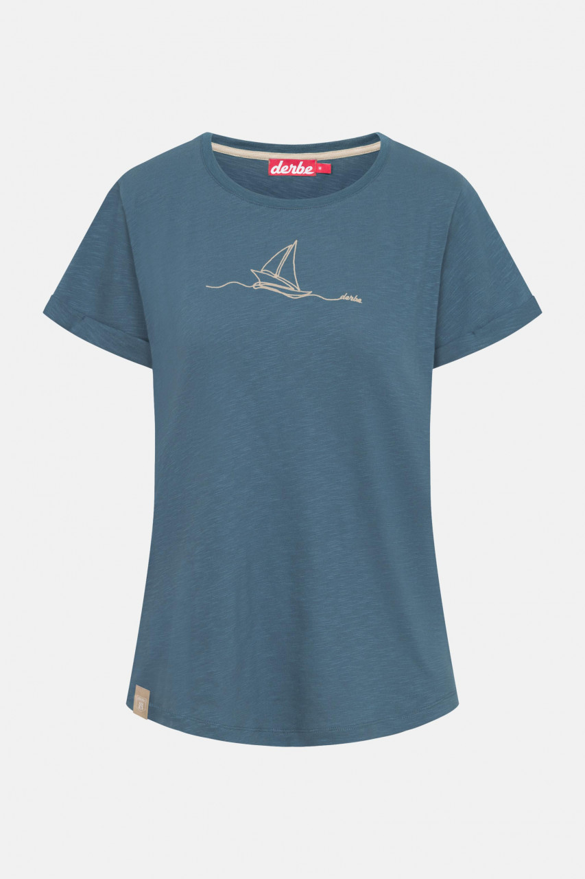 Derbe T-Shirt Segelboot Damen Blau
