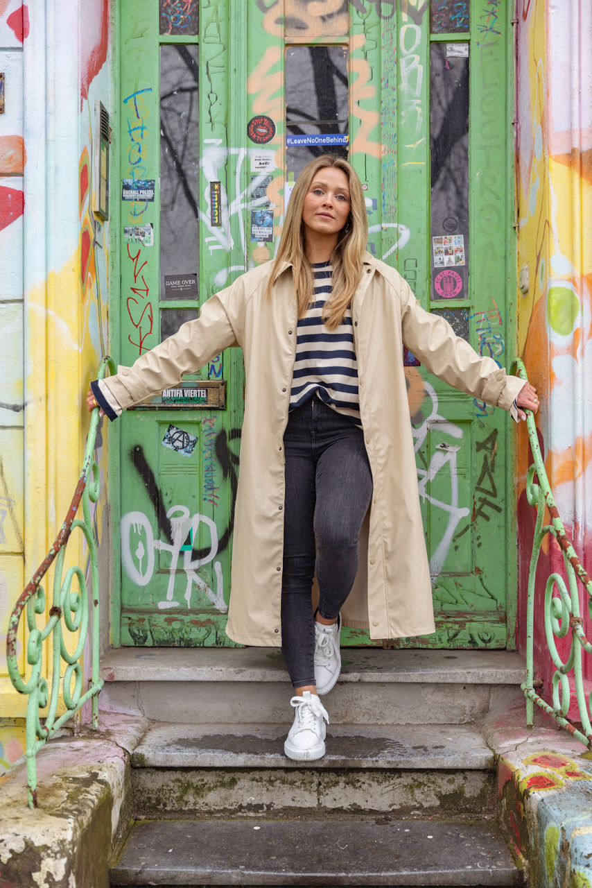 Regenjacke Damen Bayside Regenjacke Gelb Derbe Trenchby Semolina