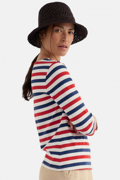 Seasalt Cornwall Streifenshirt Sailor Damen Rot Blau Weiß GOTS