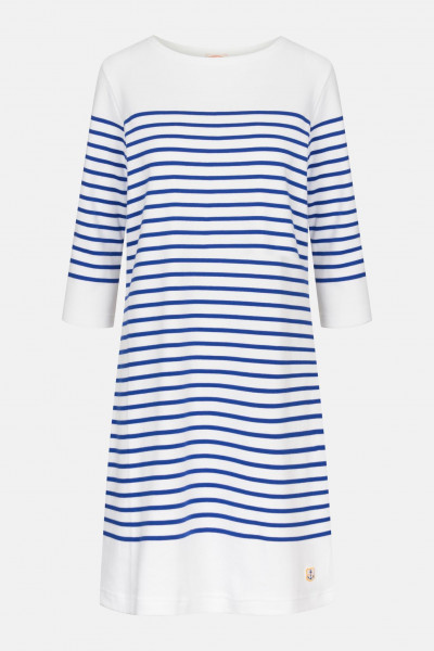 Kleid Ile-Tudy Weiß Sternblau Gestreift für Damen von Armor Lux