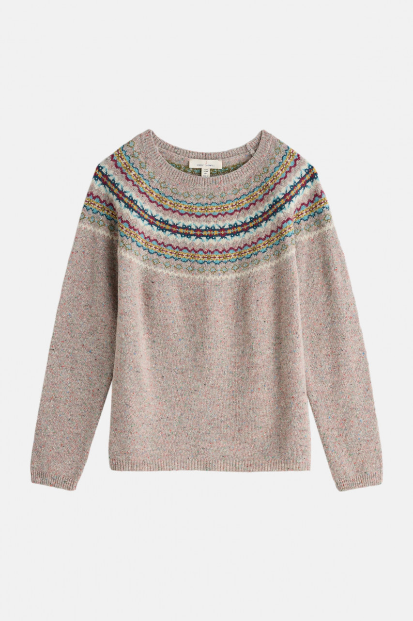 Seasalt Cornwall Pullover Seas Edge Damen Beige Rosa Türkis Fairisle