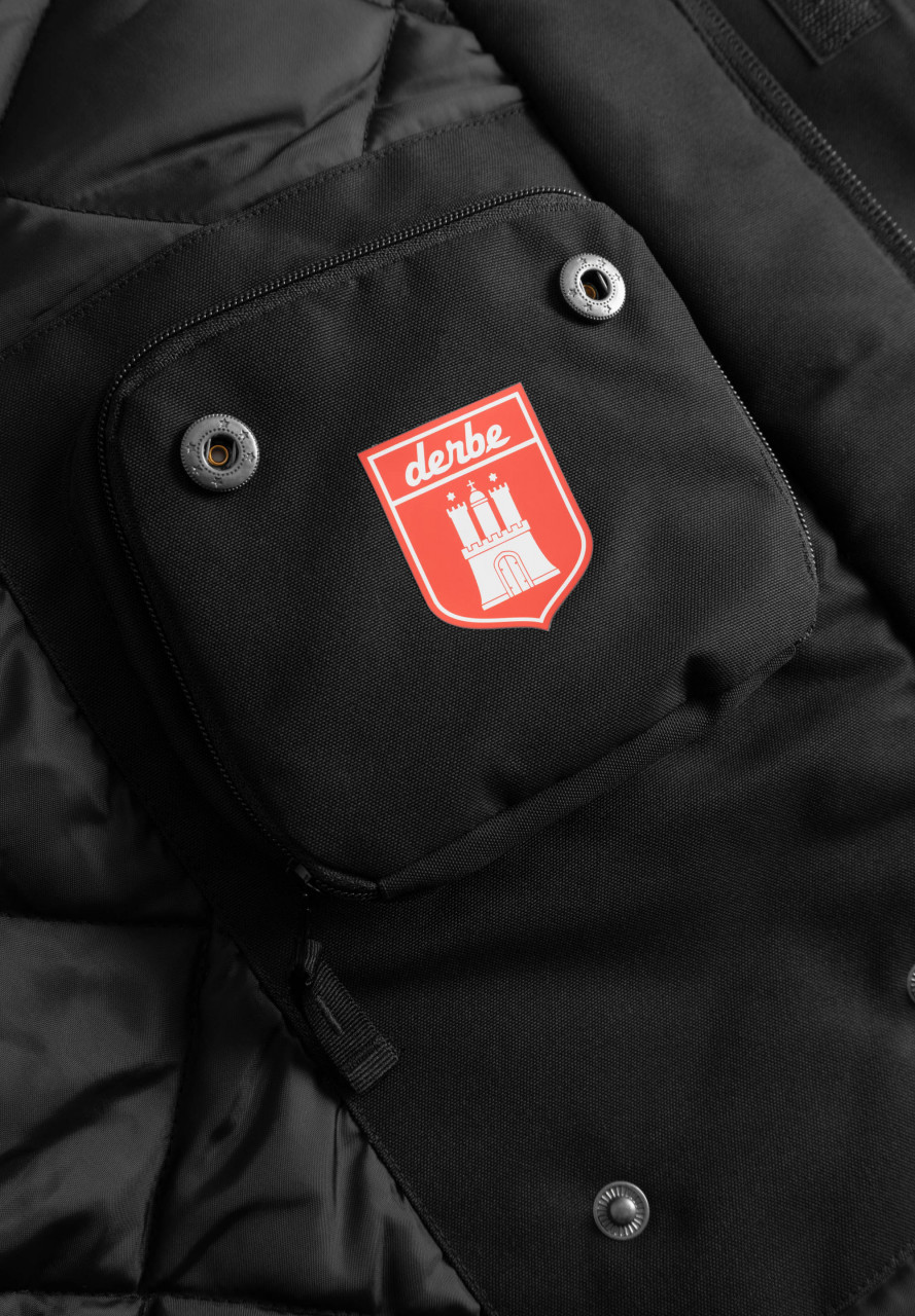 Derbe Winterjacke Fanholm Herren Schwarz Fan Funktion