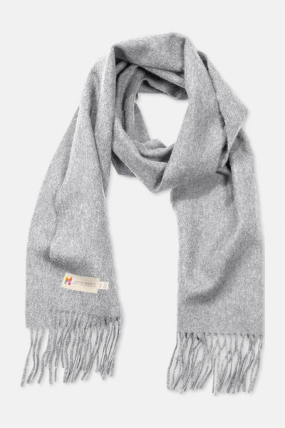 John Hanly Schal Irish Lambswool Grau Fransen