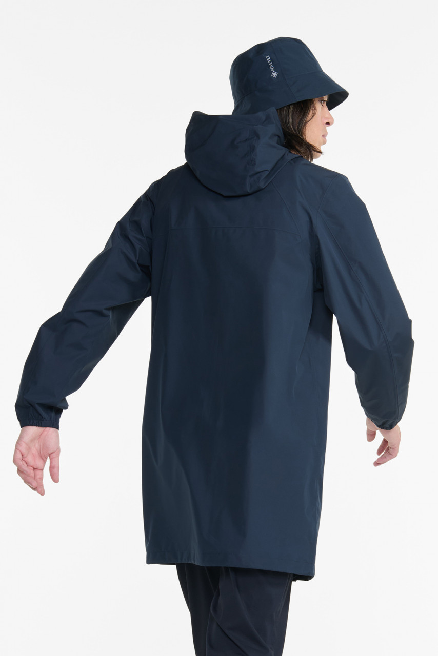 Aigle Regenjacke Dunkelblau Langer Parka Packbar Navy