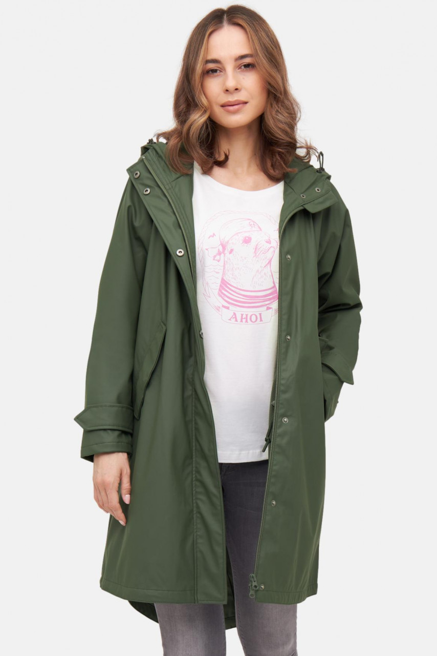 Regenjacke Grün Traveby Plain von derbe - Model-Foto