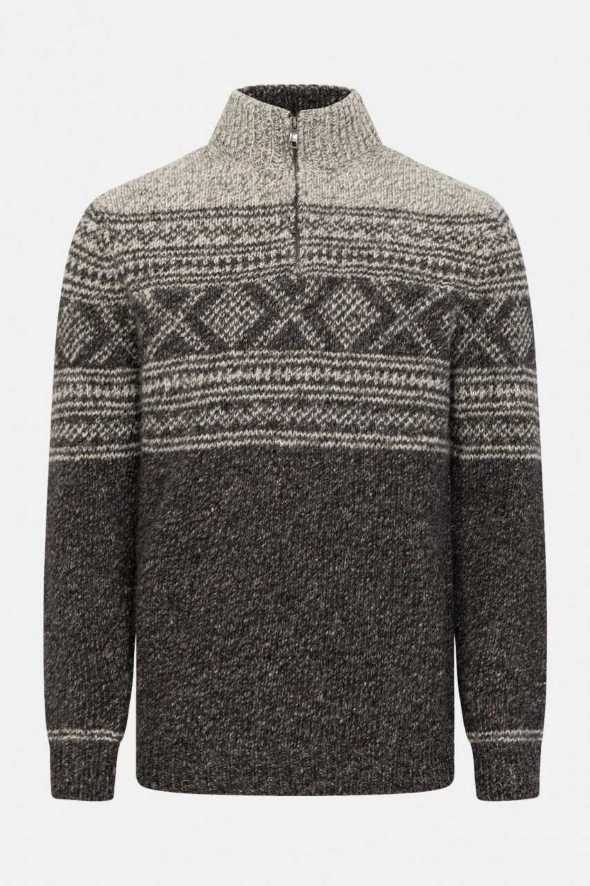 Fisherman out of Ireland Troyer Herren Pullover Grau Weiß Norweger