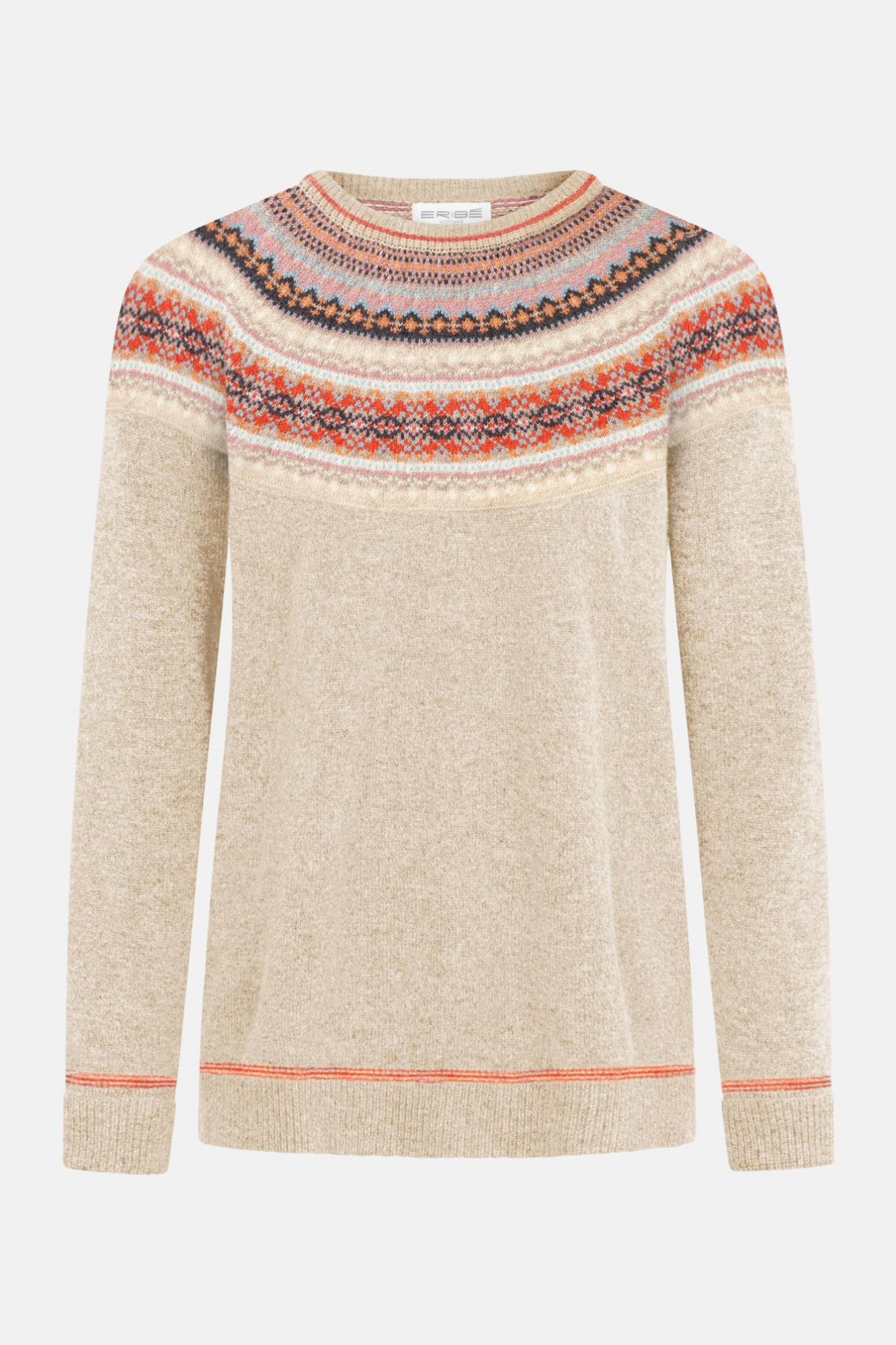 ERIBÉ Pullover Alpine Breeze Damen Beige Weiß Fairisle
