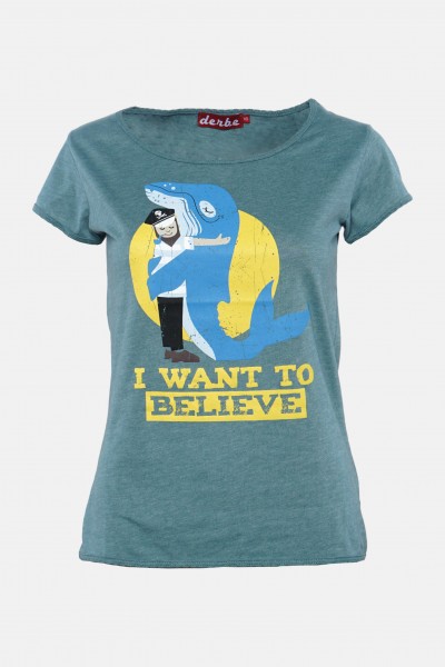 Derbe Damen T-Shirt Whale Love Wal Türkis