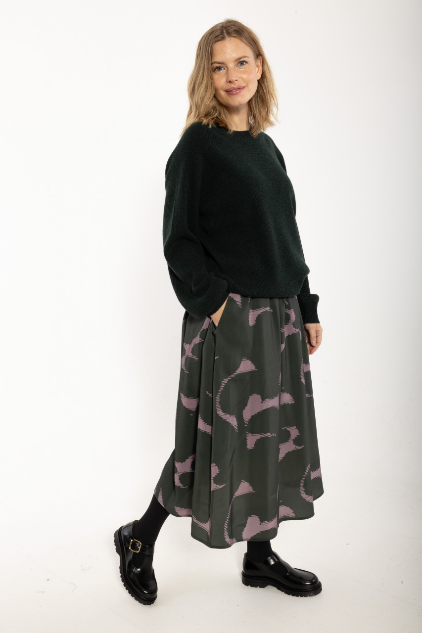 Danefae Strickpullover Danerelation Damen Dunkelgrün Chunky Rippstrick