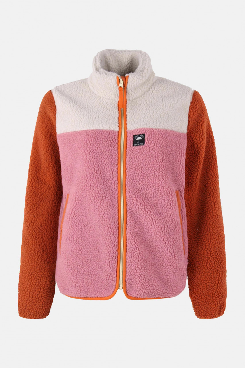 Danefae Fleecejacke Danebirk Damen Weiß Rosa Orange Teddy