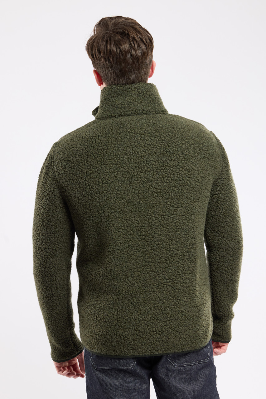 Armor Lux Fleece Jacke Herren Oliv Grün Veste Sherpa Wollmischung
