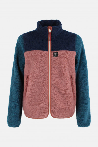 Danefae Fleecejacke Danebirk Damen Dunkelblau Rosa Türkis Teddy