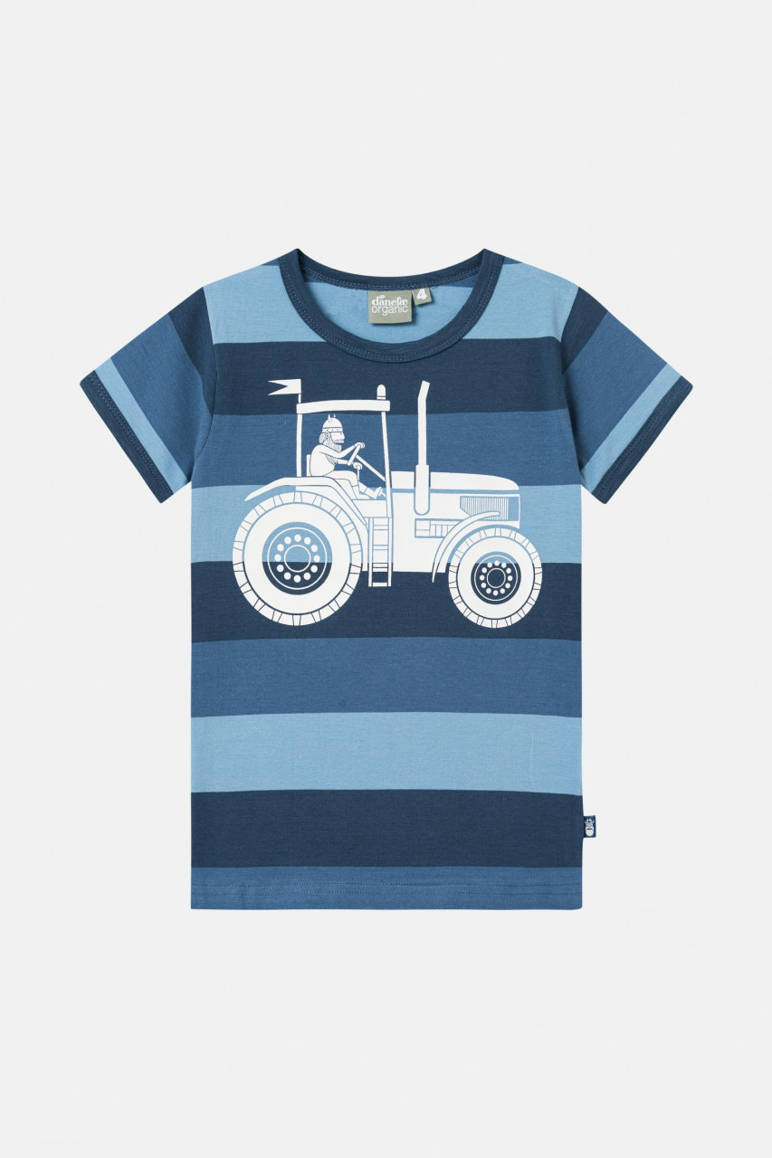 Danefae Traktor Kinder T Shirt Blau Organic Chieves Tee Hanseheld De 