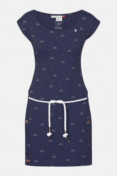 Ragwear Tag Marina Damen Kleid Navy Dunkelblau Anker