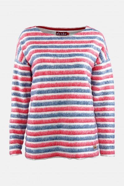 Derbe Damen Pullover Courtney Cream Blau Rot Gestreift