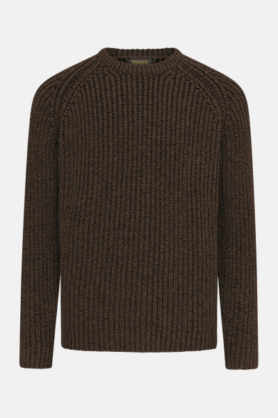 Fisherman out of Ireland Herren Pullover Dunkelbraun Schwarz Rippstrick